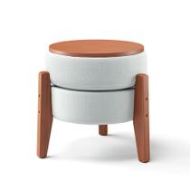 Puff Frapê Linho Cru 47 cm