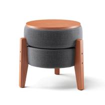 Puff Frapê Linho Grafite 47 cm