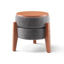 Puff Frapê Suede Grafite 47 cm