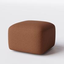 Puff Gana com Base Giratória em Linho Folha Seca Terracota - Home Mobily