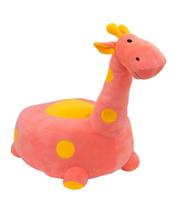 Puff Girafa Pelúcia Rosa 48cm Para Crianças menor que 3 anos - TASCO