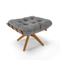 Puff Giratório Costela Linho Base de Madeira MA30 M11 - D'Rossi