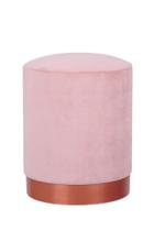 puff harlow veludo rose alumínio cobre - H&H Decor