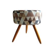 Puff helena suede triangulo bege - tf decor