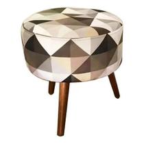 Puff helena suede triangulo cinza - tf decor