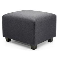Puff Herval Clean, Linho Grafite, Retangular, 58 cm Puff Herval Clean, Linho Grafite, Retangular, 58 cm