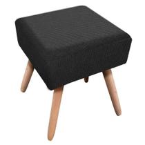 Puff Ibiza Quadrado Linho Preto A79 - D'Rossi