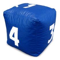 Puff Infantil Dado Grande em material sintético Azul Royal com Números Brancos Puff Infantil Dado Grande em material sintético Azul Royal com Números Brancos