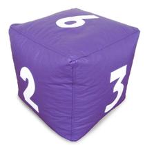 Puff Infantil Dado Grande em material sintético Lilás com Números Brancos Puff Infantil Dado Grande em material sintético Lilás com Números Brancos