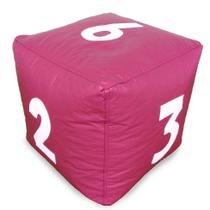 Puff Infantil Dado Grande em material sintético Rosa com Números Brancos Puff Infantil Dado Grande em material sintético Rosa com Números Brancos