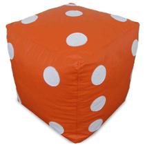 Puff Infantil Dado material sintético Laranja e Branco