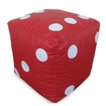 Puff Infantil Dado material sintético Vermelho e Branco