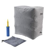 Puff inflável apoio para pés com ajuste de altura 40x27x50cm cinza - Dolce Home