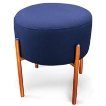 Puff Iron Linho Azul Marinho A77 Cobre