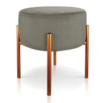 Puff Iron Suede Base Cobre Palito Marrom Rato Puff Iron Suede Base Cobre Palito Marrom Rato