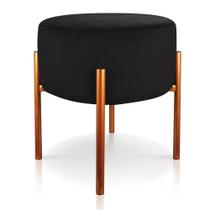 Puff Iron Suede Base Cobre Palito Preto