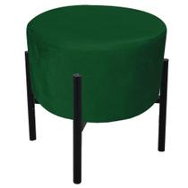 Puff Iron Suede Base Preto Palito Verde Puff Iron Suede Base Preto Palito Verde