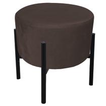 Puff Iron Suede Marrom Base Palito Drossi Puff Iron Suede Marrom Base Palito Drossi