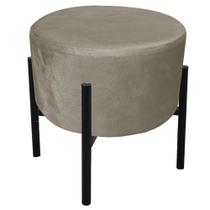 Puff Iron Suede Marrom Rato Base Palito Drossi