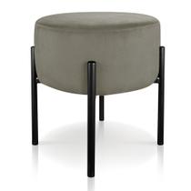 Puff Iron Suede Marrom Rato Base Preto Palito Puff Iron Suede Marrom Rato Base Preto Palito