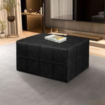 Puff Itália Retangular Com Costura Trançada em Corano Bz Home Decor