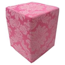 Puff Jacquard Quadrado Rosa Forte Puff Jacquard Quadrado Rosa Forte