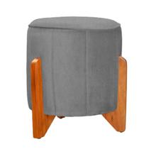Puff Jade Para Quarto Suede Cinza - Belliv Decor