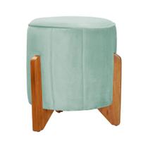 Puff Jade Pés em Madeira Veludo Cores - DS Estofados