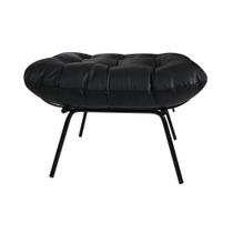 Puff Laura 65cm Couro Preto - Sallar Home