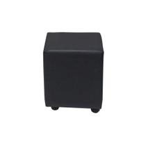 Puff Leo C/Rodízios Plástico PU Sintético Preto G15 - Gran Belo Puff Leo C/Rodízios Plástico PU Sintético Preto G15 - Gran Belo