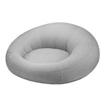 Puff Like Redondo Inflável Linho Cinza - 75778 Puff Like Redondo Inflável Linho Cinza - 75778
