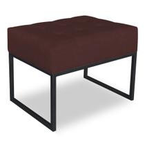 Puff Lisa Suede Marsala Base Metálica Industrial Preto - Pallazio Puff Lisa Suede Marsala Base Metálica Industrial Preto - Pallazio