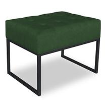 Puff Lisa Suede Verde Base Metálica Industrial Preto - Pallazio Puff Lisa Suede Verde Base Metálica Industrial Preto - Pallazio