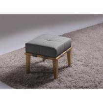 Puff Livia 45cm cor Cinza Pés Natural