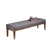 Puff Livia Cinza 140 cm Puff Livia Cinza 140 cm