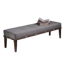 Puff Lívia Cinza e Imbuia 160 cm Puff Lívia Cinza e Imbuia 160 cm