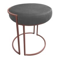 Puff Love Suede Base Cobre D'rossi Cor Grafite