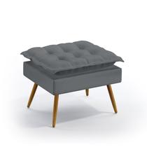 Puff Lunar para Sala de Estar Sued Cinza Aradecor