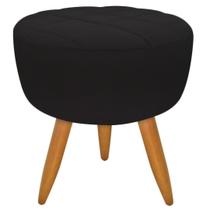 Puff Maitê Decorativo Sala De Estar Suede Preto