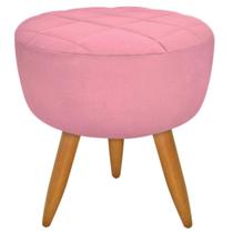 Puff Maitê Decorativo Sala De Estar Suede Rosa