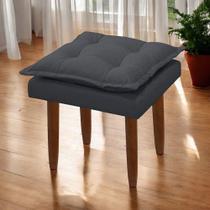 Puff Maria Para Sala De Tv E Estar Quarto Confortável Suede Cinza Mabe Magazine