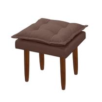 Puff Maria Para Sala De Tv E Estar Quarto Confortável Suede Marrom Mabe Magazine