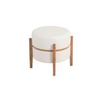 Puff Mesa para Sala Macaron Meu Móvel de Madeira - Bege