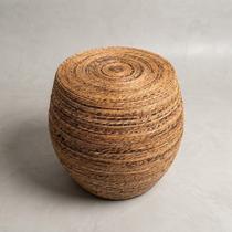 Puff Mesa Redondo Barril Artesanal Natural Em Fibra Natural De Bananeira Decoração Puff Mesa Redondo Barril Artesanal Natural Em Fibra Natural De Bananeira Decoração