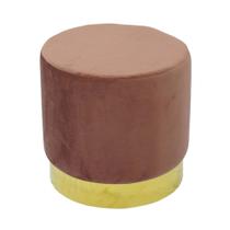 Puff Metal Dourado 45cm Estofado Lilás Moderno Luxo Puff Metal Dourado 45cm Estofado Lilás Moderno Luxo