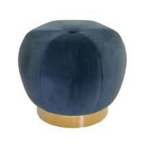 Puff Moderno Redondo Estofado Chumbo Botonê Luxo Puff Moderno Redondo Estofado Chumbo Botonê Luxo