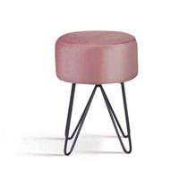 Puff Moeda Veludo Rosa 45x32x32 cm Base Aço Daf Mobiliário Puff Moeda Veludo Rosa 45x32x32 cm Base Aço Daf Mobiliário