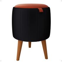 Puff Moisés Design Moderno Pés Estilo Retro Redondo Elegante