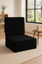 Puff Multiuso 3 em 1 Portátil Colchonete - Puff - Sofá - Preto