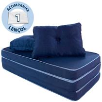 Puff Multiuso com Lençol e Travesseiro Casal 3 em 1 Bf Colchões